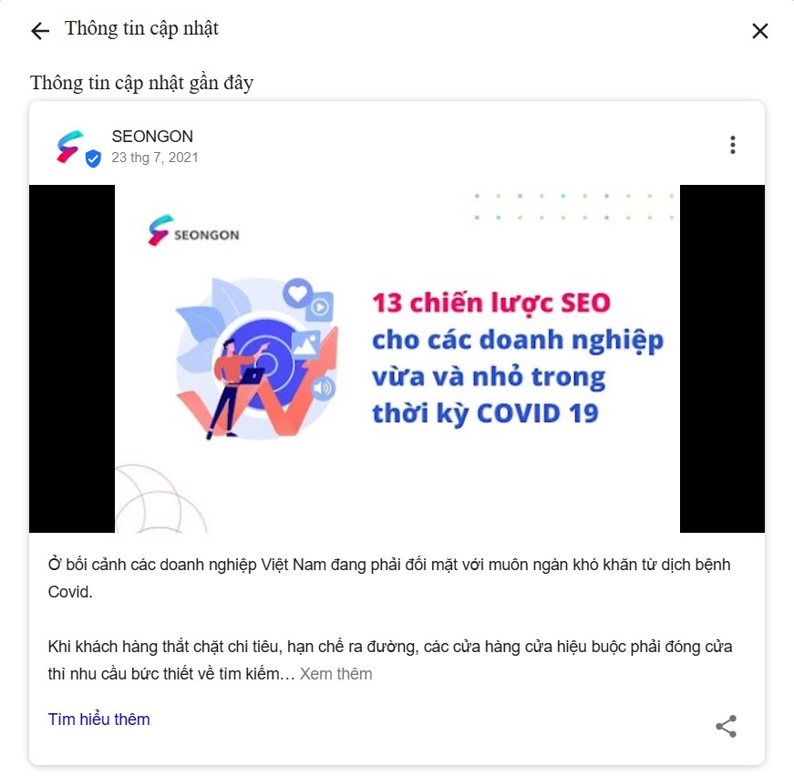 Thường xuyên cập nhật tin tức để SEO Google Maps
