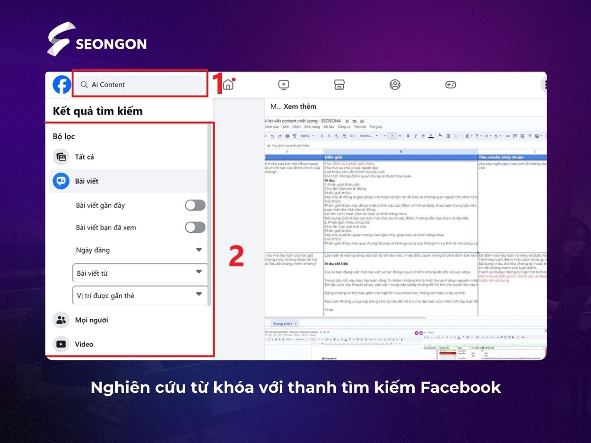 Tìm từ khóa với Thanh tìm kiếm của Facebook là cách đơn giản và nhanh chóng