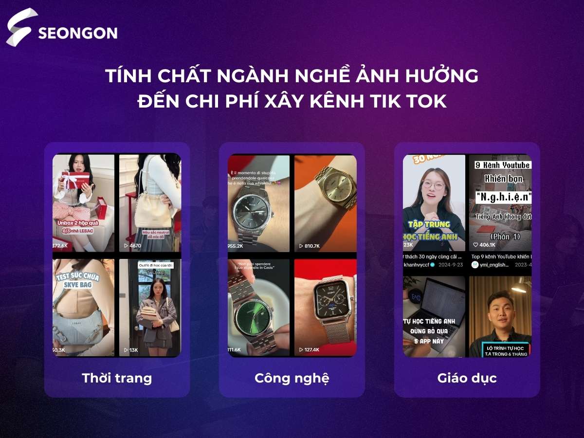 Tính chất ngành nghề và lĩnh vực hoạt động ảnh hưởng đến định hướng xây kênh Tik Tok
