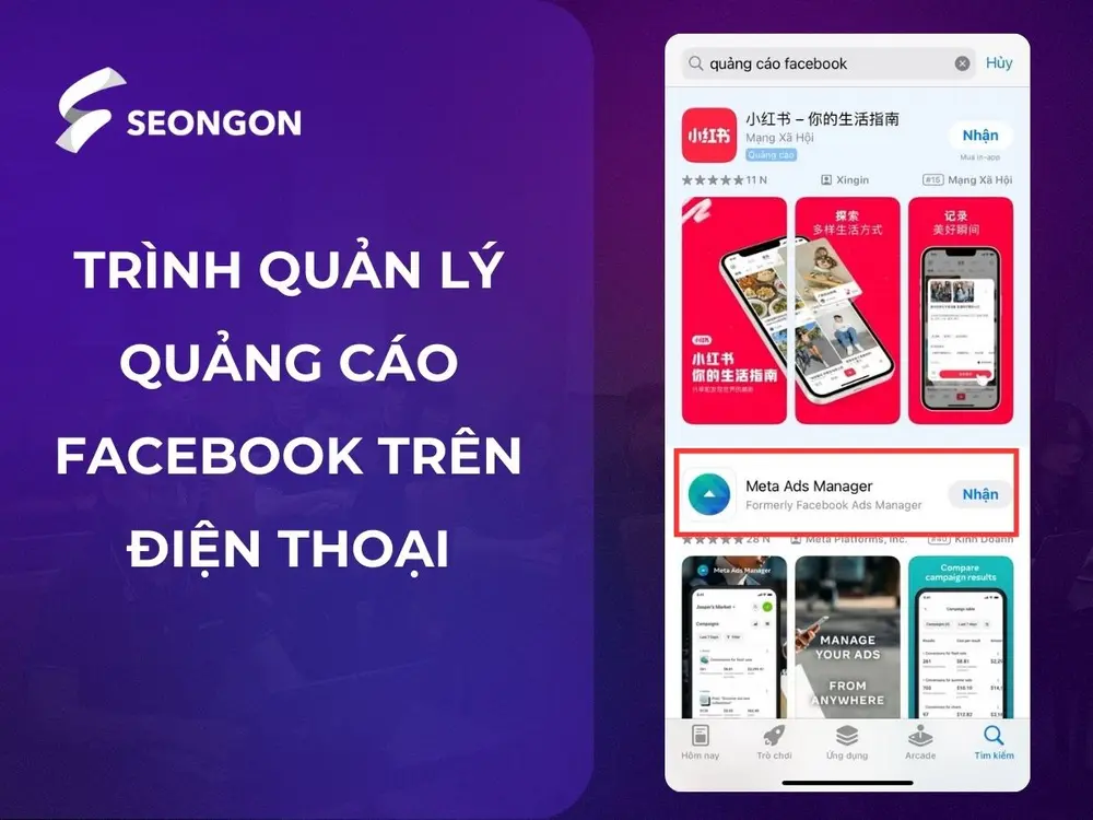 Trình quản lý quảng cáo Facebook trên điện thoại có tên Meta Ads Manager