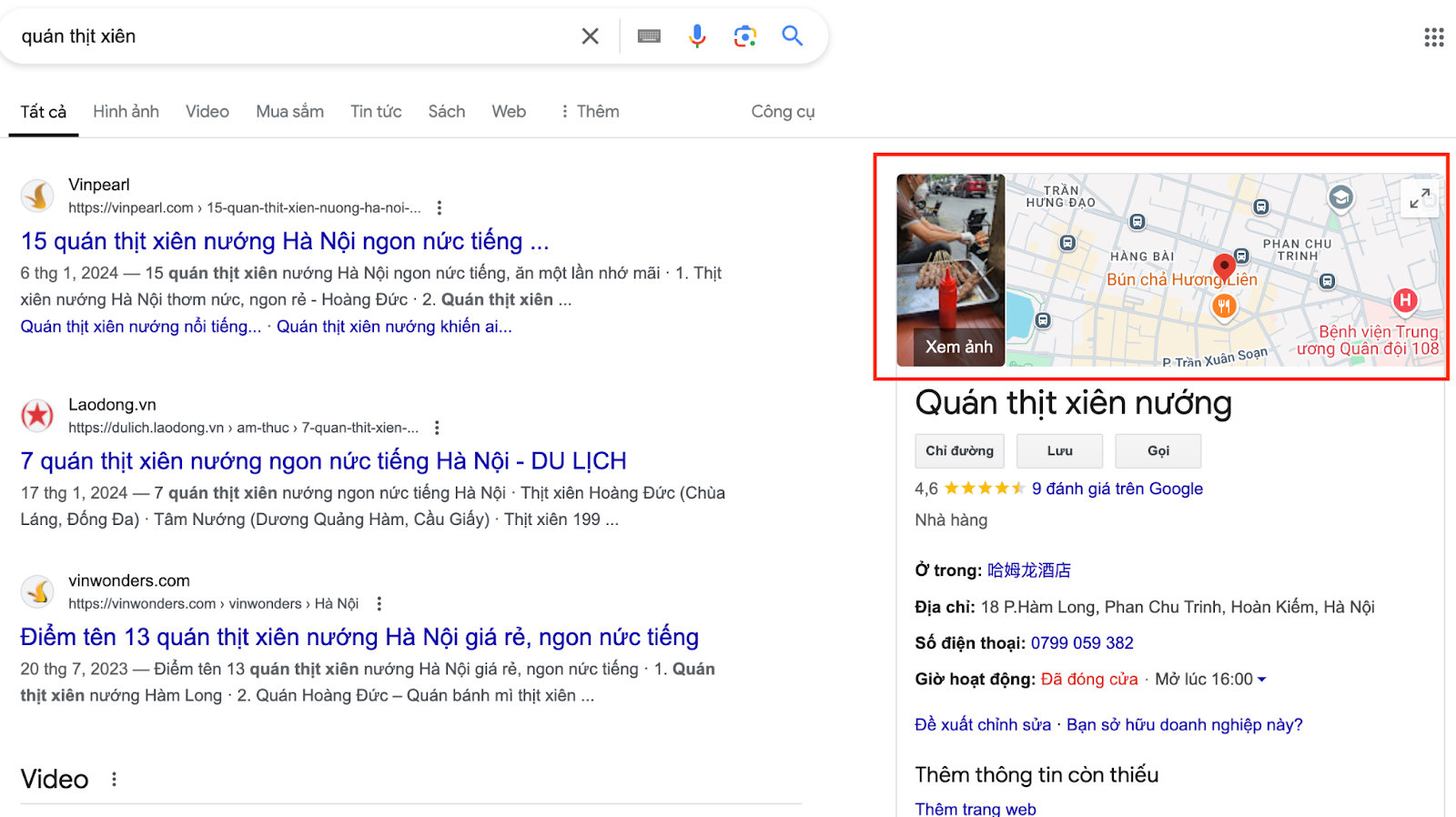 Cửa hàng của doanh nghiệp được hiển thị trong Google Maps