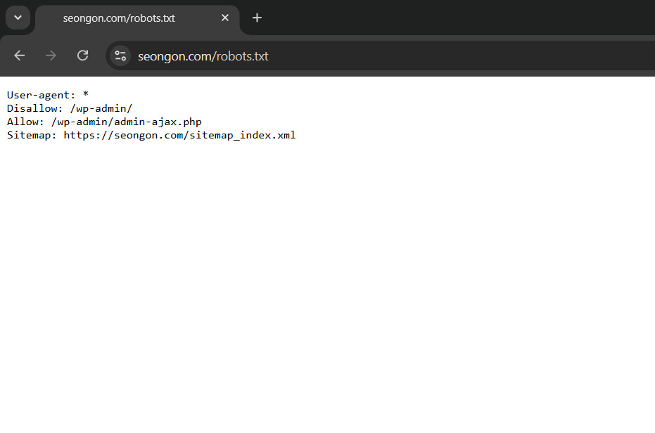 Hãy gõ theo đúng cú pháp để kiểm tra website có file robots.txt chưa