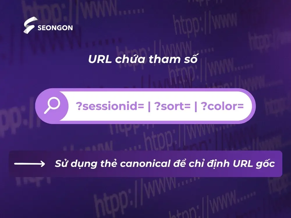 URL chứa tham số tạo ra hàng loạt URL hiển thị cùng một nội dung
