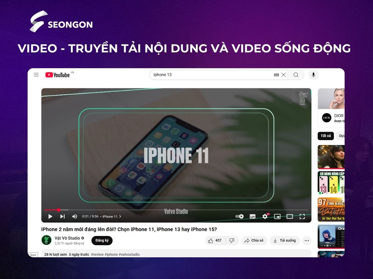 Video là hình thức truyền tải nội dung mang lại hiệu quả tốt