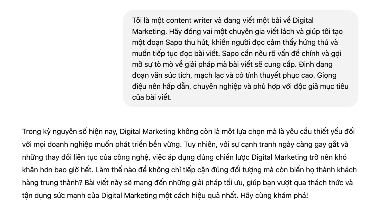 Viết Sapo hấp dẫn nhờ Prompt AI chuẩn