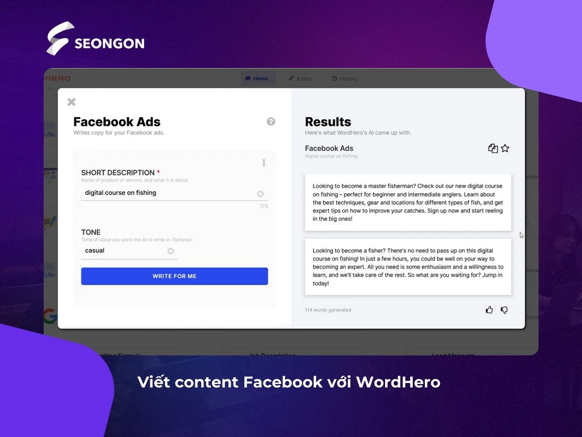 WordHero giúp tối ưu hóa quy trình viết content Facebook nhà và hiệu quả