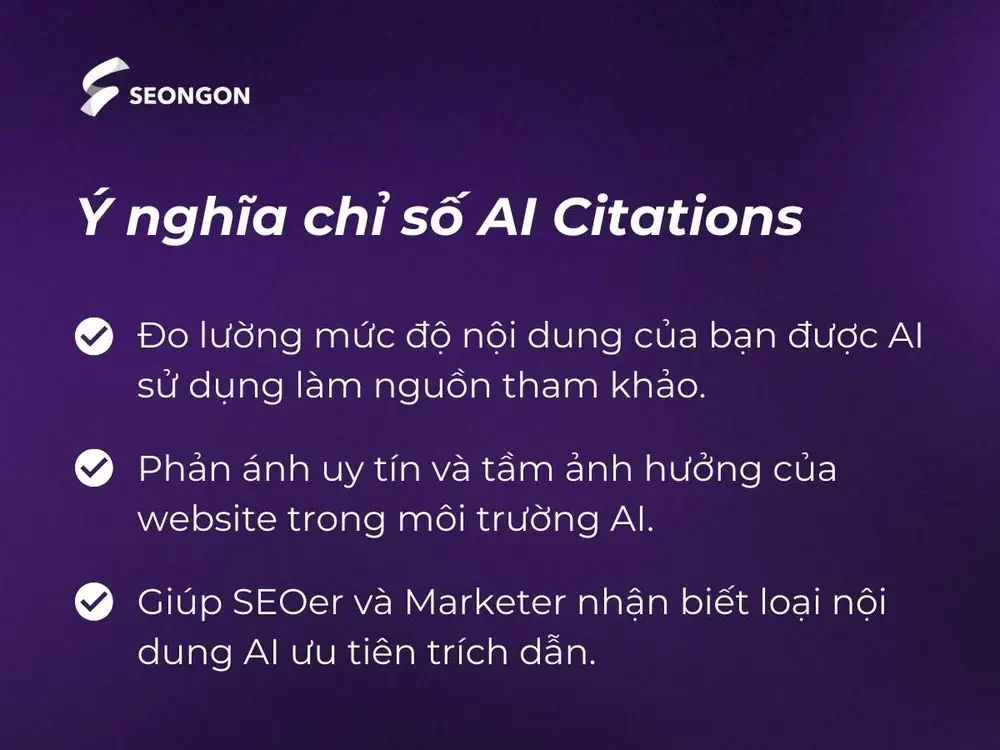 Ý nghĩa chỉ số AI Citations