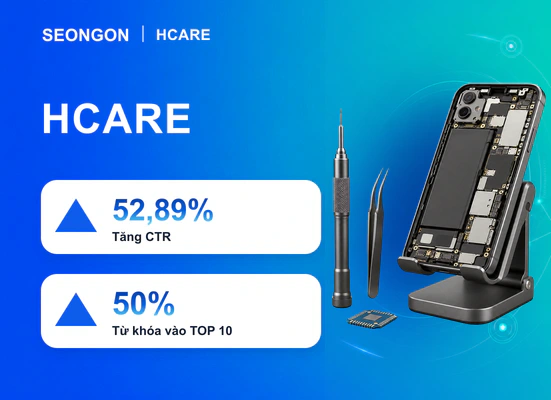 Hcare tăng 52,89% CTR sau bảy tháng SEO
