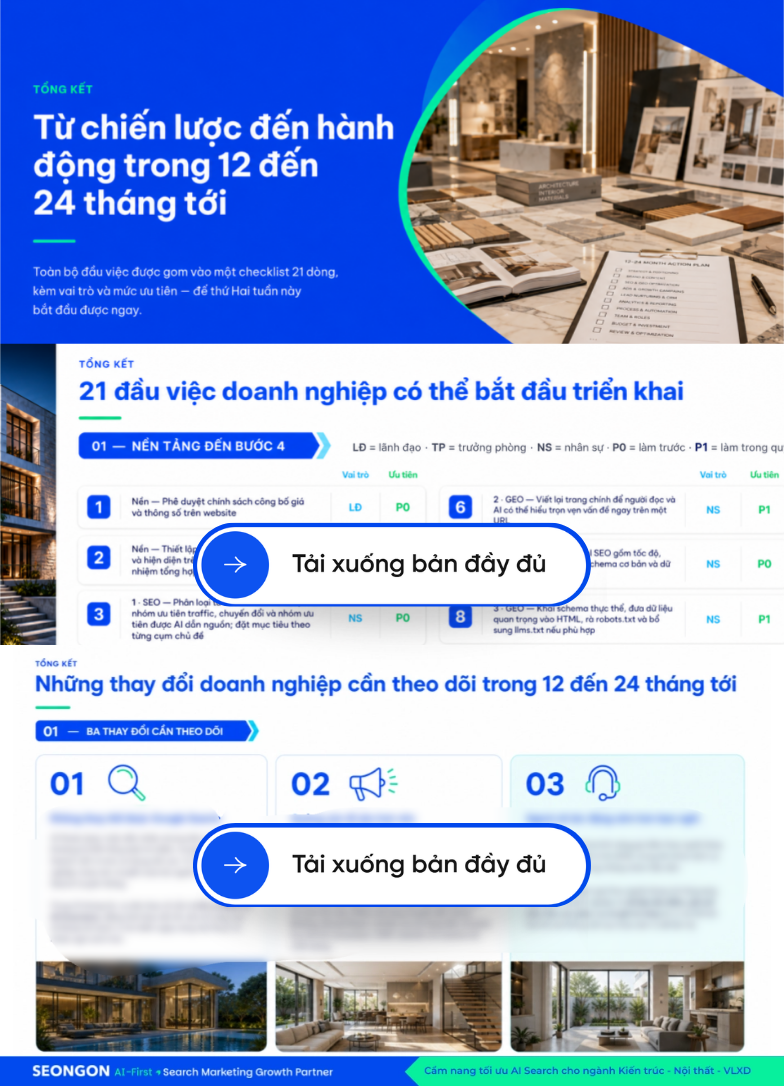 PLAYBOOK - Cẩm nang tối ưu AI SEARCH cho ngành Kiến trúc - Nội thất - VLXD