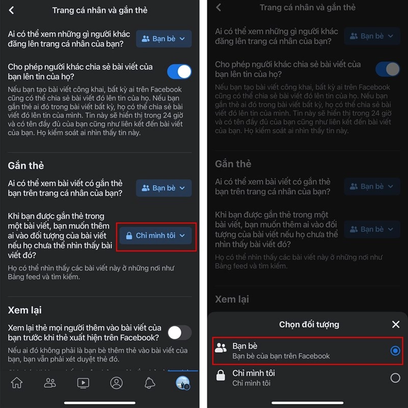 Thiết lập quyền riêng tư và tính năng xét duyệt bài viết gắn thẻ trên Facebook giúp bảo vệ trang cá nhân.