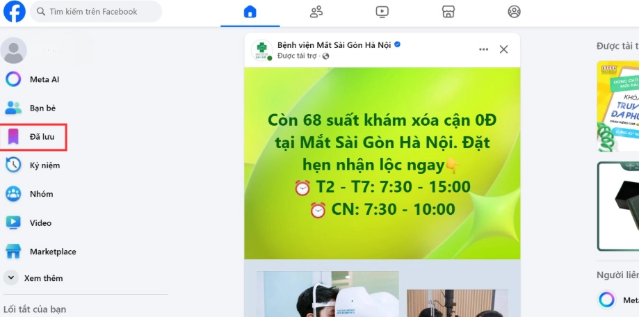 Chọn mụcĐã lưu (Saved)để xem những video bạn đã lưu lại trước đó