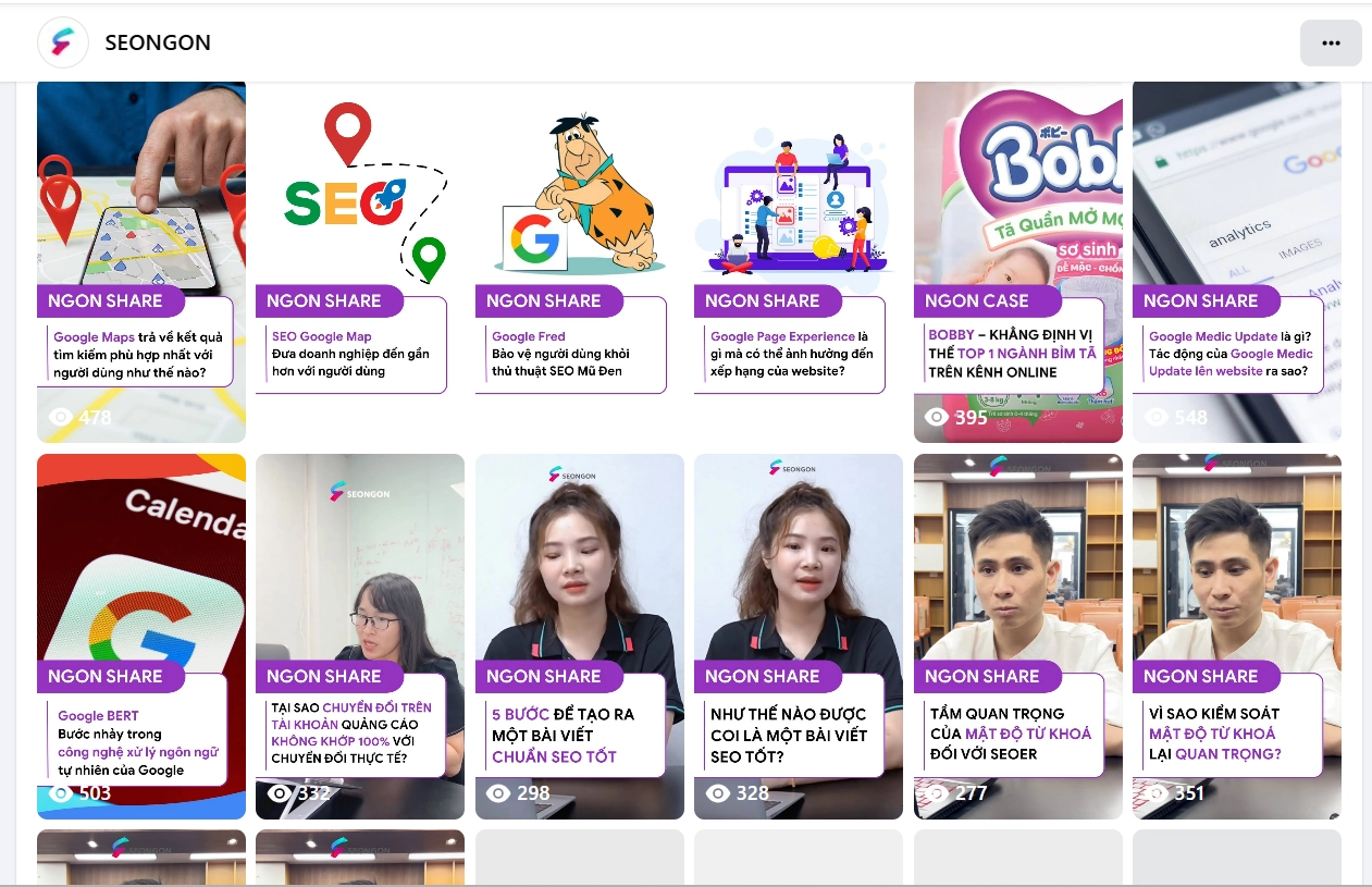 Vào mụcReelstrên trang và tìm video bạn đã xem trước đó