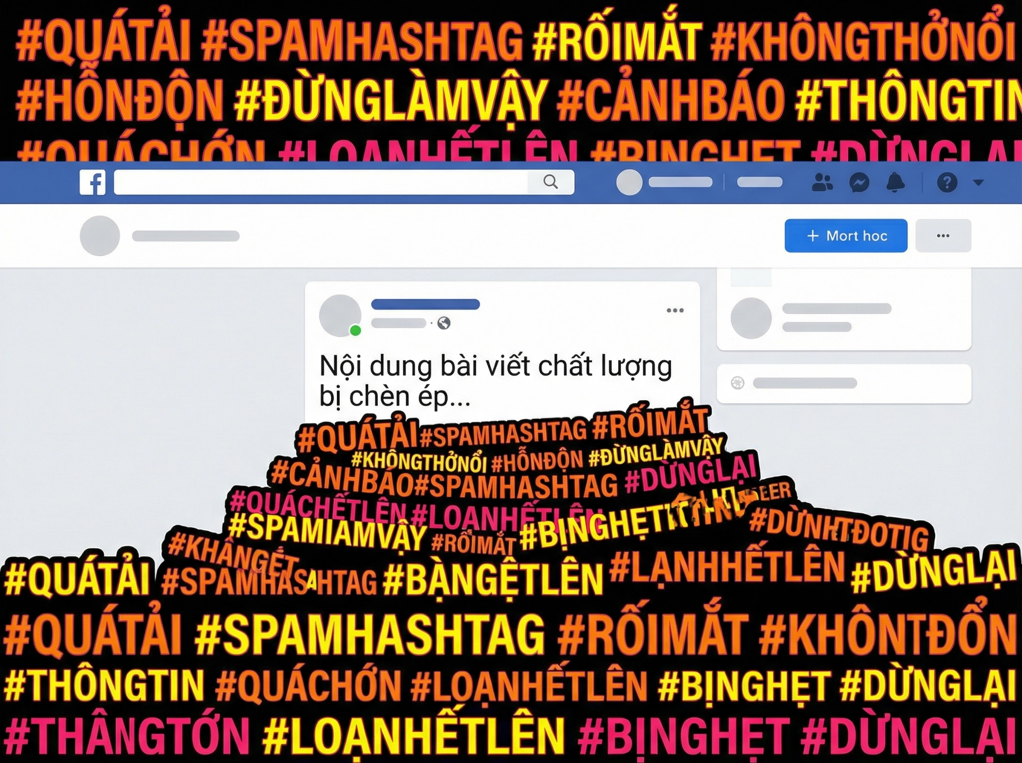 Sử dụng quá nhiều hashtag có thể khiến thuật toán Facebook đánh giá bài viết của bạn là spam và giảm đáng kể lượt hiển thị tự nhiên