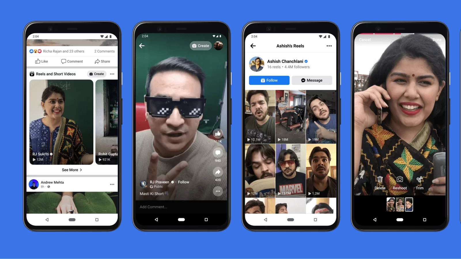 Reels Facebook được phân phối ở ngay đầu Bảng tin, trong mục Menu và tại tab “Reels” riêng biệt