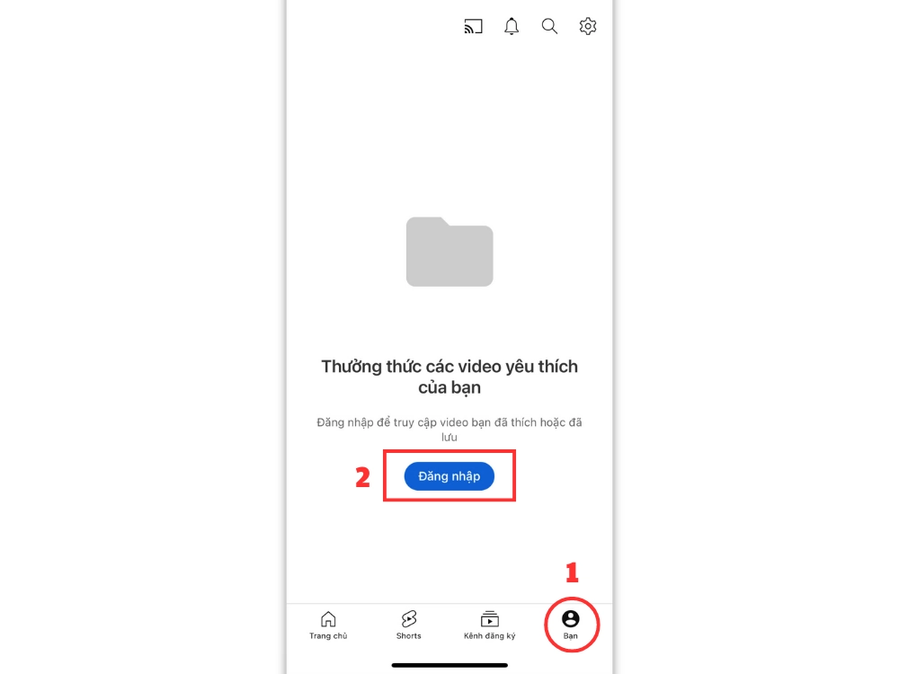 Sau khi tải app Youtube ở App Store, bạn đăng nhập bằng tài khoản Google để bắt đầu quản lý và tạo kênh cá nhân