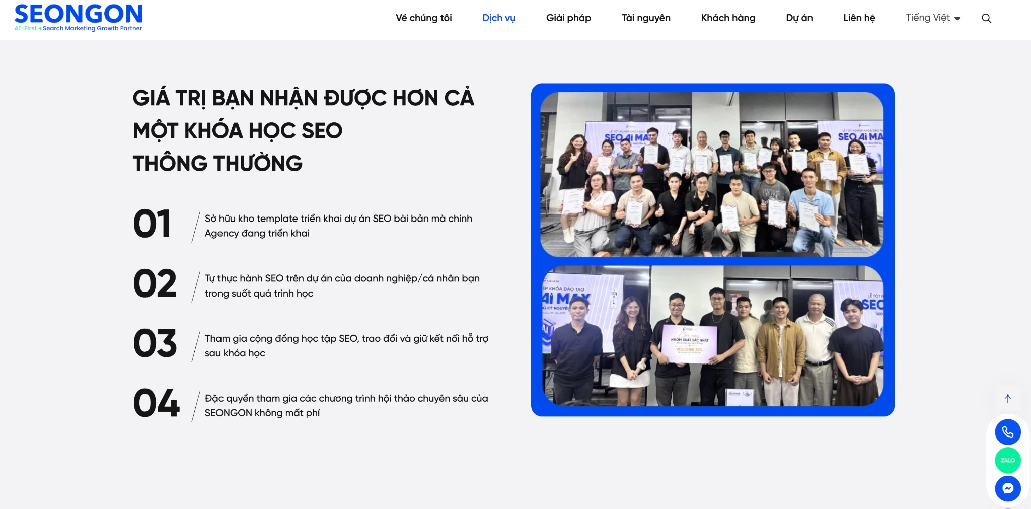 Giá trị nhận được sau khóa học SEO tại SEONGON