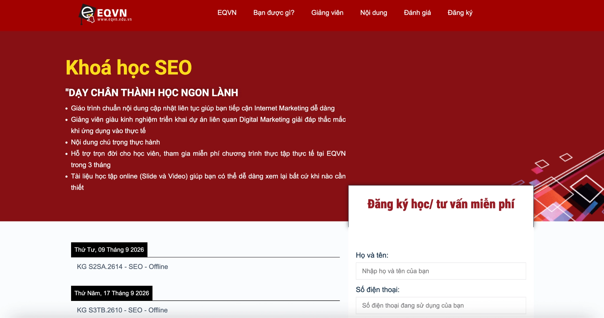 Trung tâm đào tạo SEO EQVN
