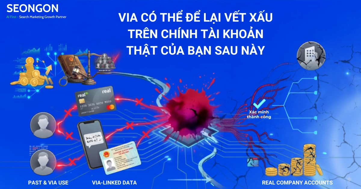 Rủi ro liên đới khiến thẻ thanh toán, số điện thoại và giấy tờ thật bị Meta đánh dấu rủi ro khi liên kết với tài khoản via