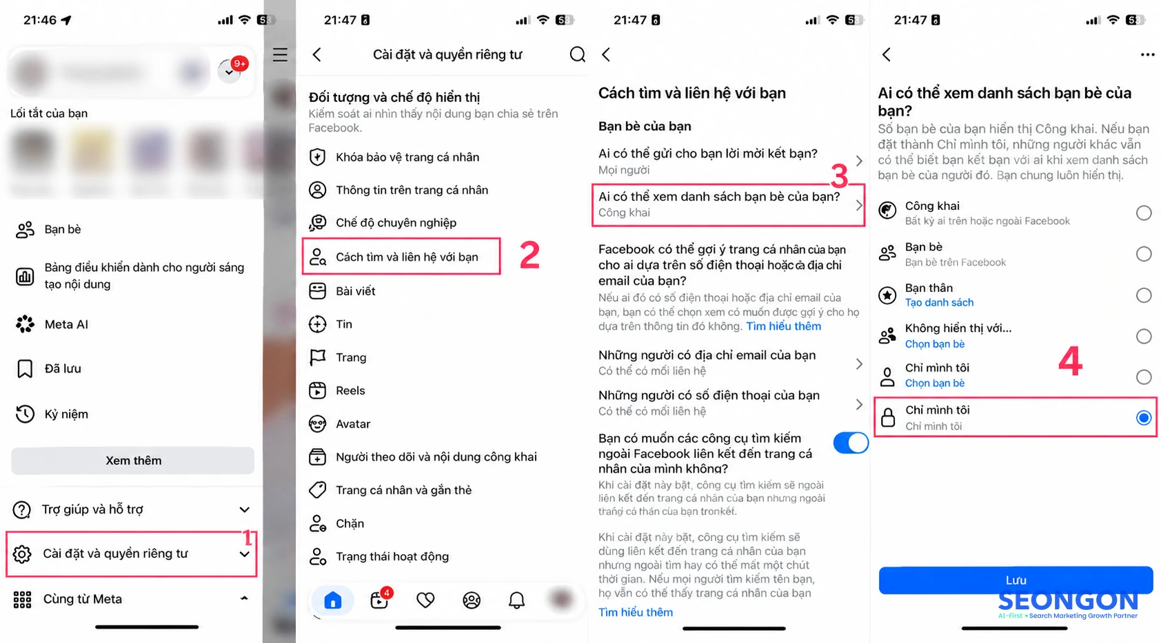 Các thao tác ẩn bạn bè trên Facebook bằng điện thoại