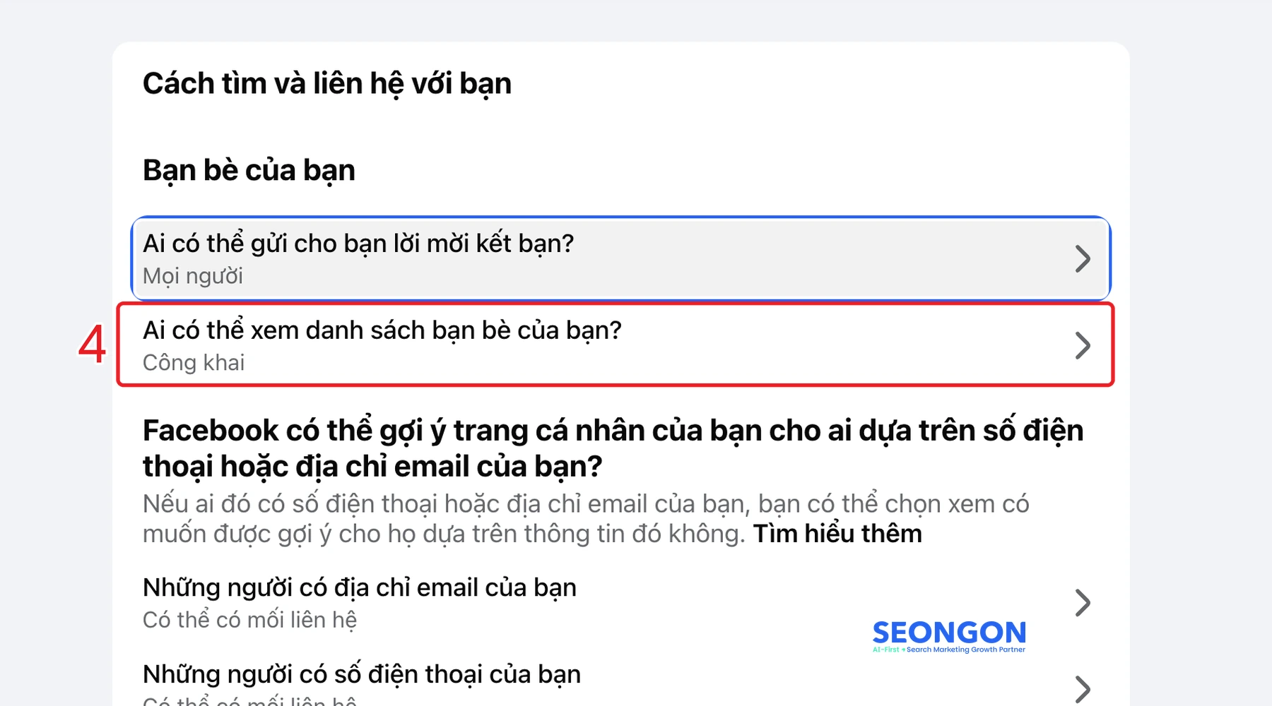 Mục Ai có thể xem danh sách bạn bè của bạn trên Facebook