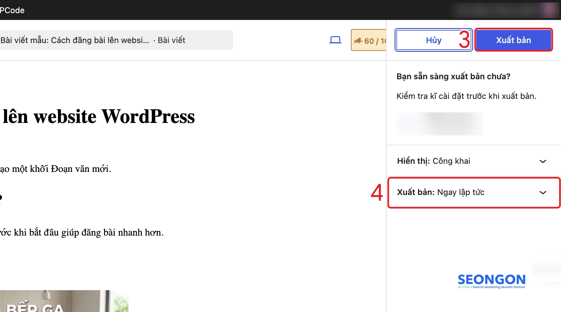Bảng kiểm tra trước khi xuất bản trong WordPress