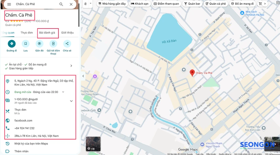 2.1. Các bước đánh giá địa điểm trên Google Maps bằng máy tính