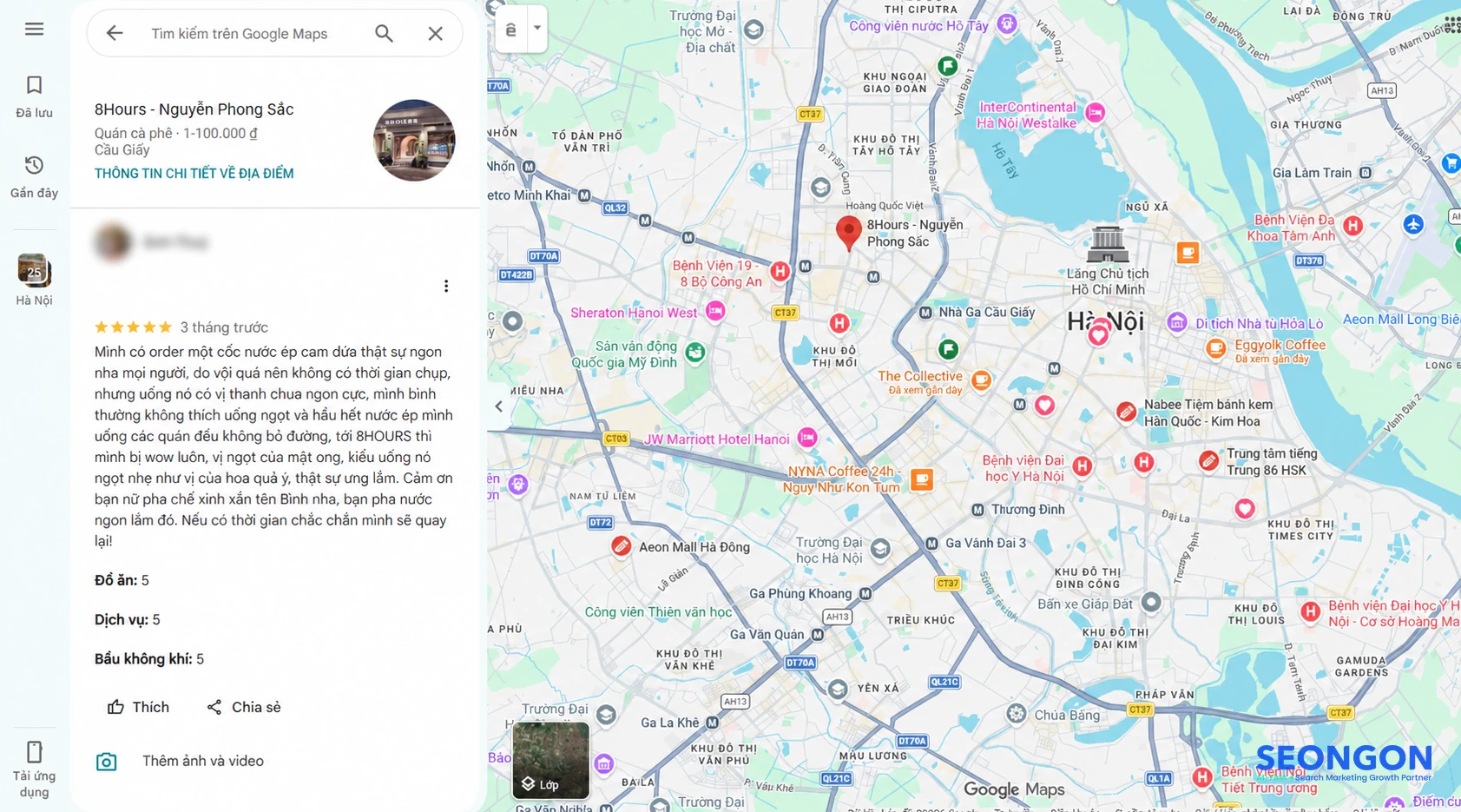 3. Cách xem lại những đánh giá đã đăng trên Google Maps