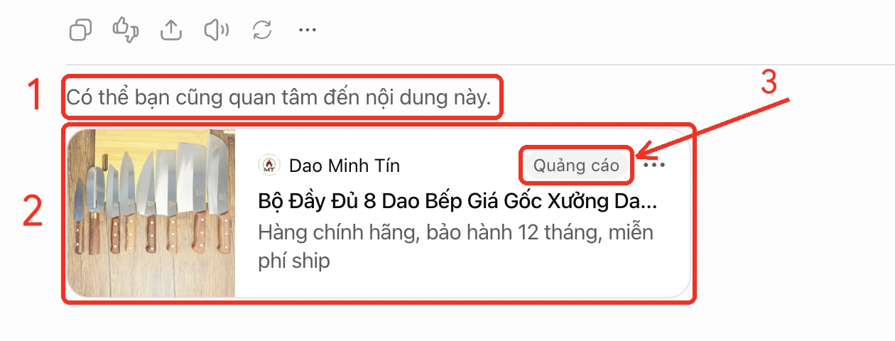 Quảng cáo thật trên ChatGPT tại Việt Nam: câu dẫn theo ngữ cảnh, thẻ quảng cáo và nhãn Quảng cáo