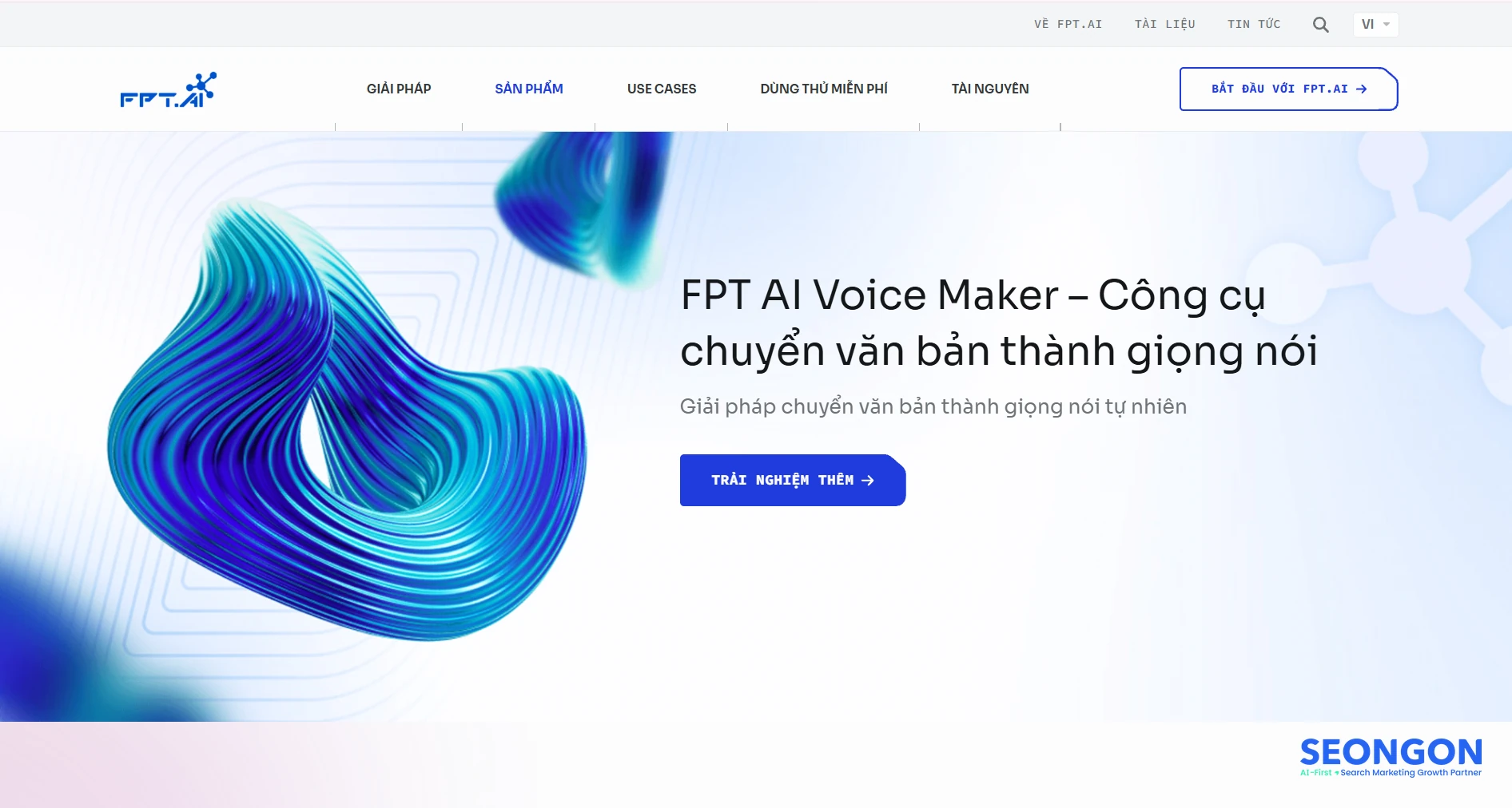 Ảnh minh họa giao diện của FPT.AI VoiceMaker
