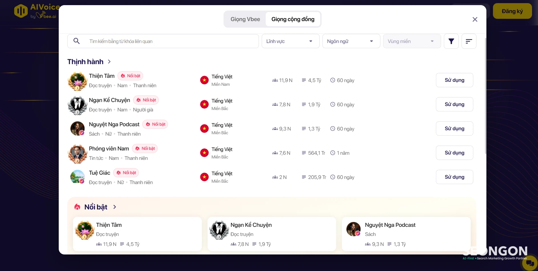 Bạn có thể thiết lập ngôn ngữ Tiếng Việt bằng Vbee AI Voice