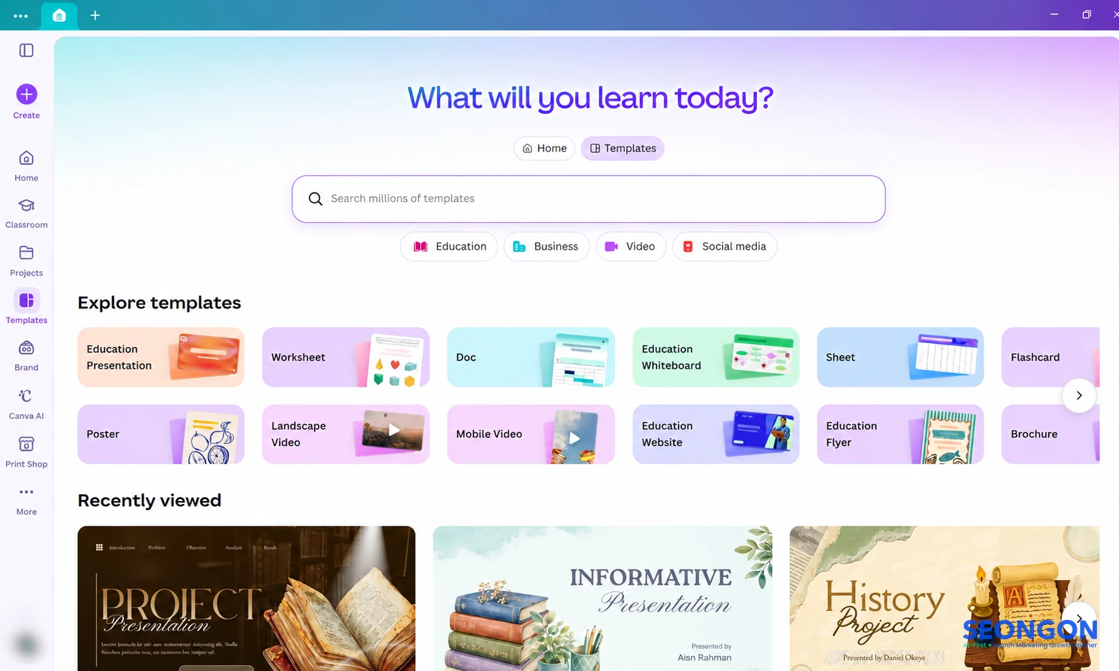 Ảnh minh họa giao diện của Canva AI