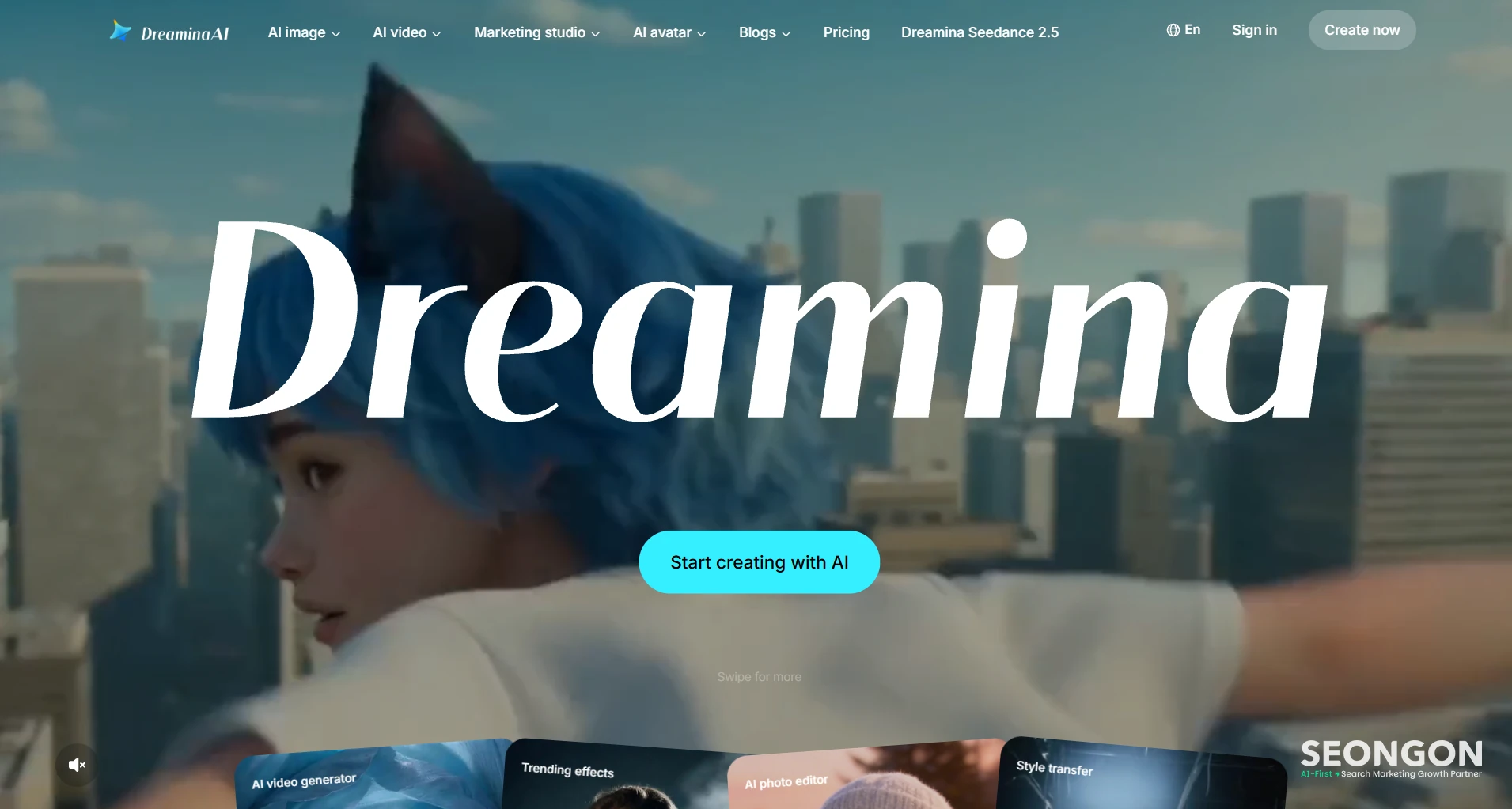 Ảnh minh họa giao diện của Dreamina