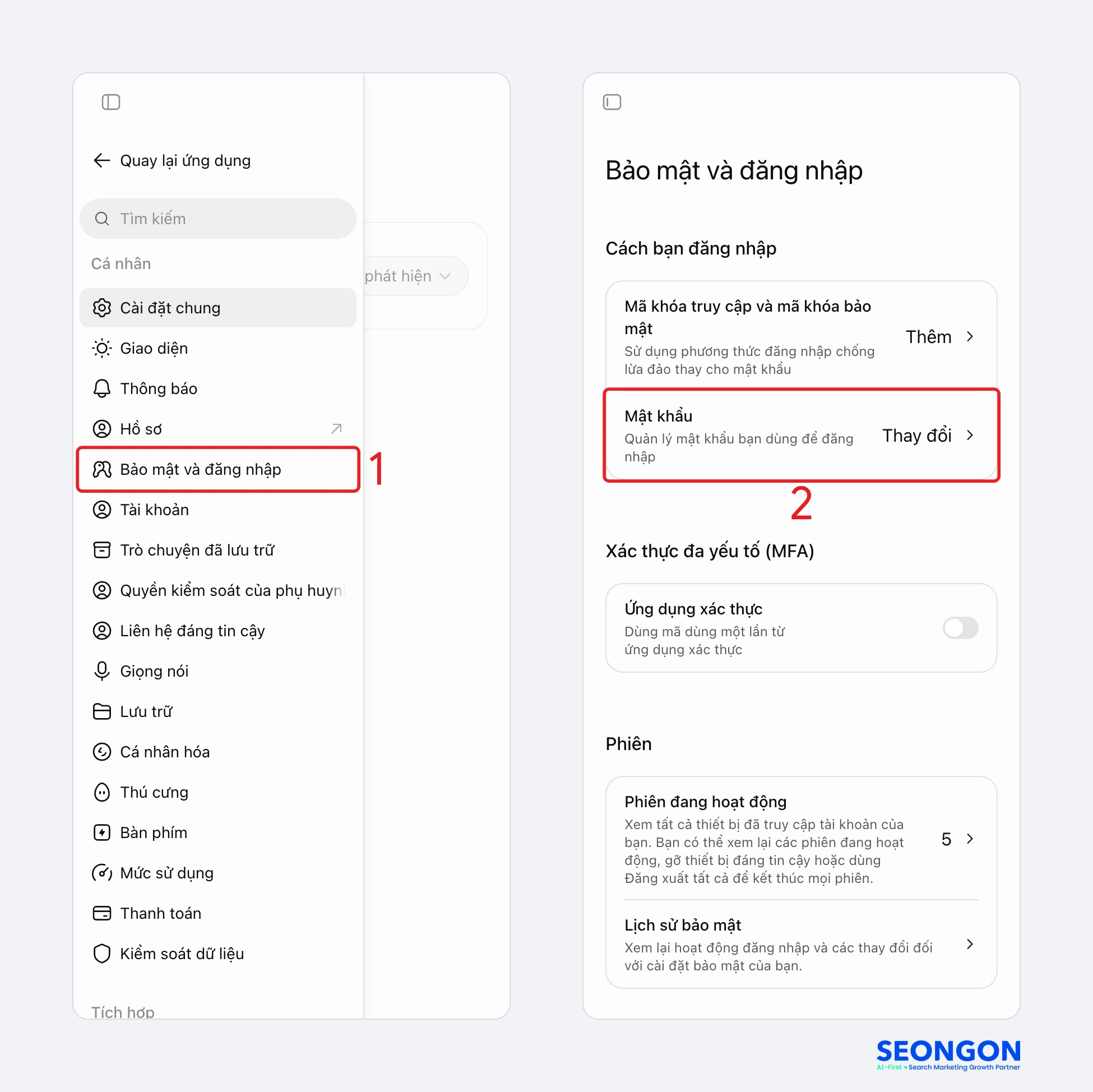 Đổi mật khẩu ChatGPT trên điện thoại