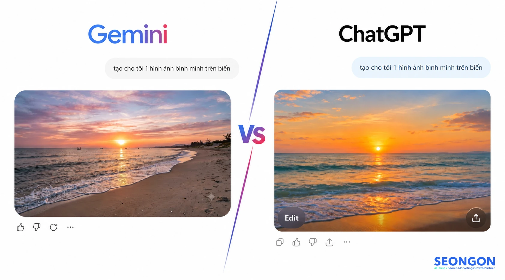 Minh họa so sánh kết quả tạo hình ảnh của Gemini và ChatGPT