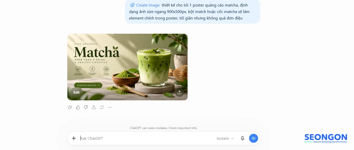 Minh họa kết quả tạo hình ảnh trực tiếp trên ChatGPT