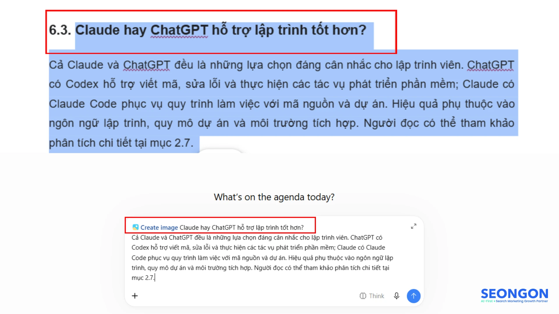 Minh họa cho tiêu đề bị lỗi định dạng sau khi copy từ Docs sang ChatGPT